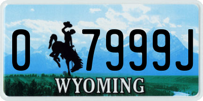 WY license plate 07999J