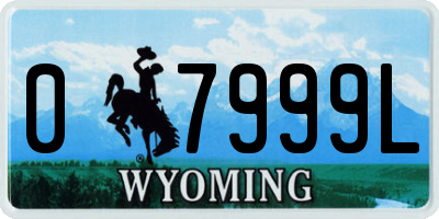 WY license plate 07999L
