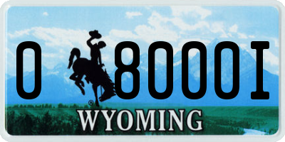 WY license plate 08000I