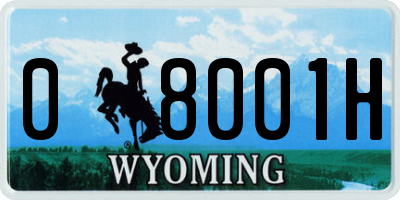 WY license plate 08001H