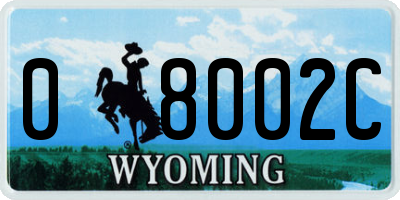 WY license plate 08002C