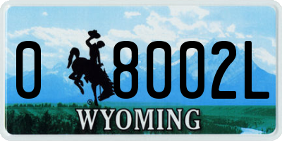 WY license plate 08002L