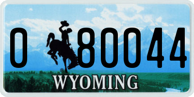 WY license plate 080044