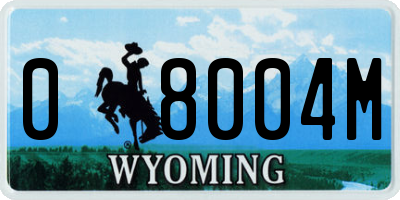 WY license plate 08004M