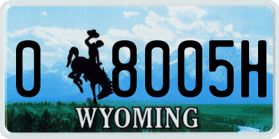 WY license plate 08005H