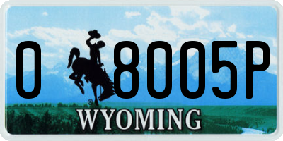 WY license plate 08005P