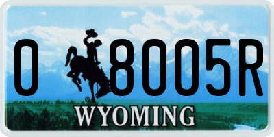 WY license plate 08005R