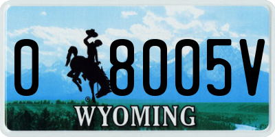 WY license plate 08005V