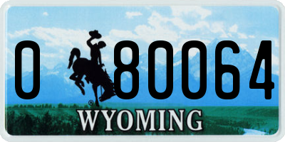 WY license plate 080064