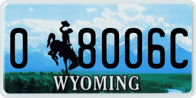 WY license plate 08006C
