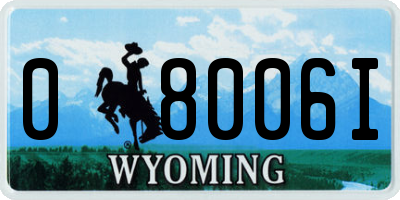 WY license plate 08006I