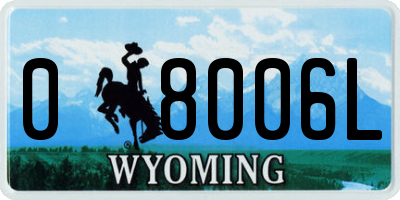 WY license plate 08006L