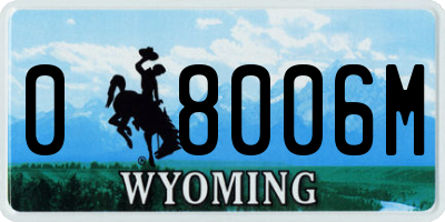 WY license plate 08006M