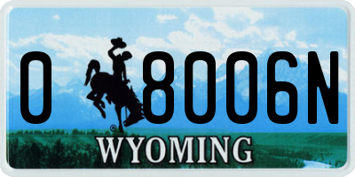WY license plate 08006N
