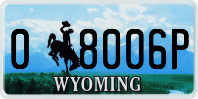 WY license plate 08006P