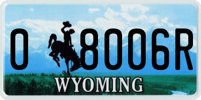 WY license plate 08006R