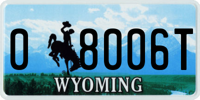 WY license plate 08006T