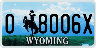 WY license plate 08006X