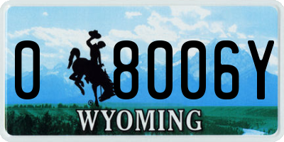 WY license plate 08006Y