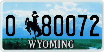WY license plate 080072