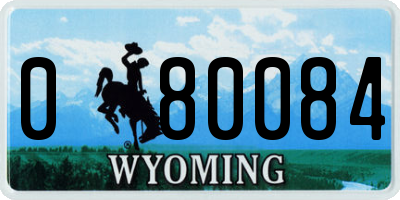 WY license plate 080084