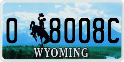WY license plate 08008C