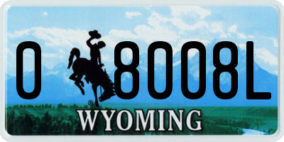 WY license plate 08008L