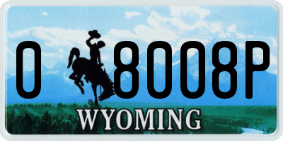 WY license plate 08008P