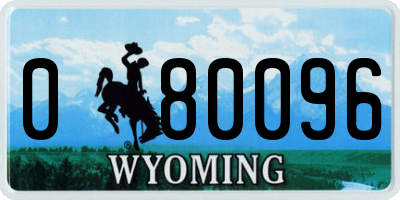 WY license plate 080096