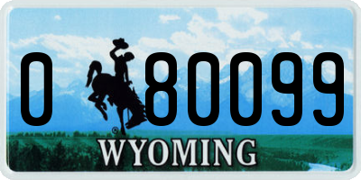 WY license plate 080099