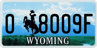 WY license plate 08009F