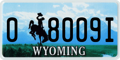 WY license plate 08009I