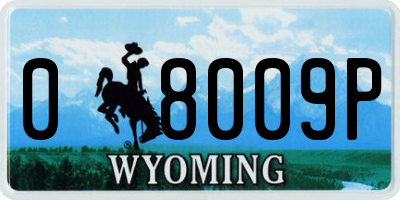 WY license plate 08009P