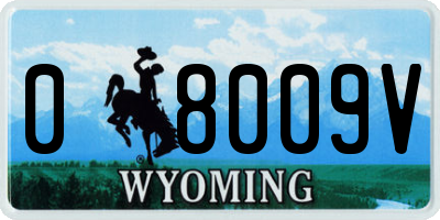 WY license plate 08009V