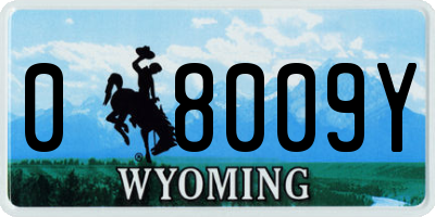 WY license plate 08009Y