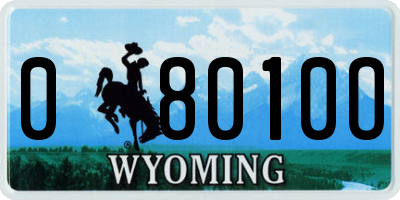 WY license plate 08010O