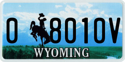 WY license plate 08010V