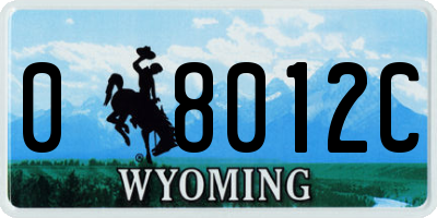 WY license plate 08012C