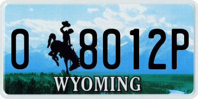 WY license plate 08012P