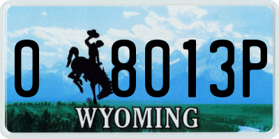 WY license plate 08013P