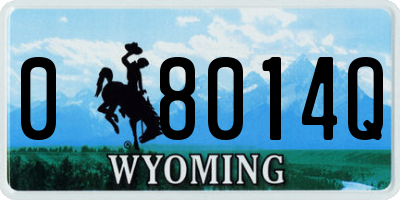 WY license plate 08014Q
