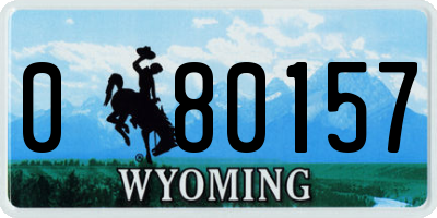 WY license plate 080157