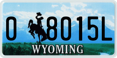WY license plate 08015L