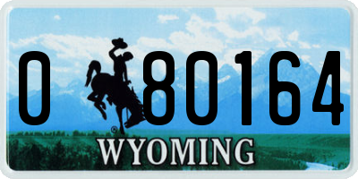 WY license plate 080164