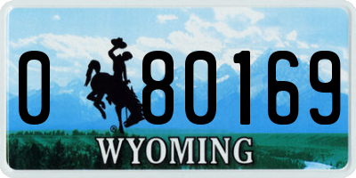 WY license plate 080169