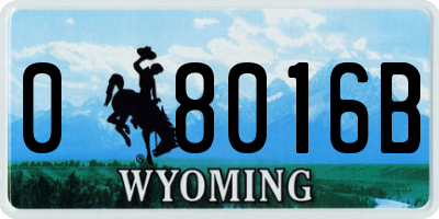 WY license plate 08016B