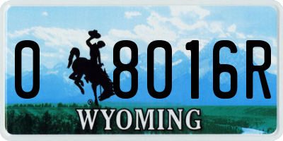 WY license plate 08016R