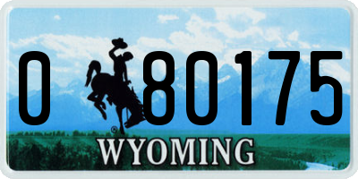WY license plate 080175
