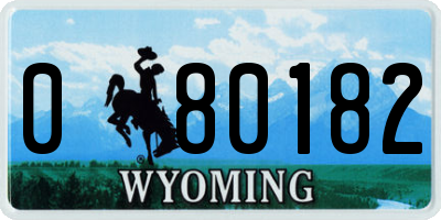 WY license plate 080182