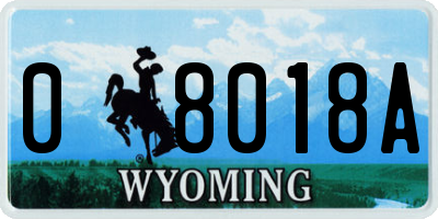 WY license plate 08018A